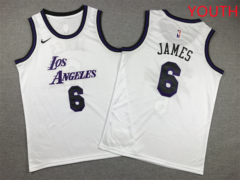 Youth Los Angeles Lakers #6 James White Nike 2025 NBA Jersey style 1->youth nba jersey->Youth Jersey